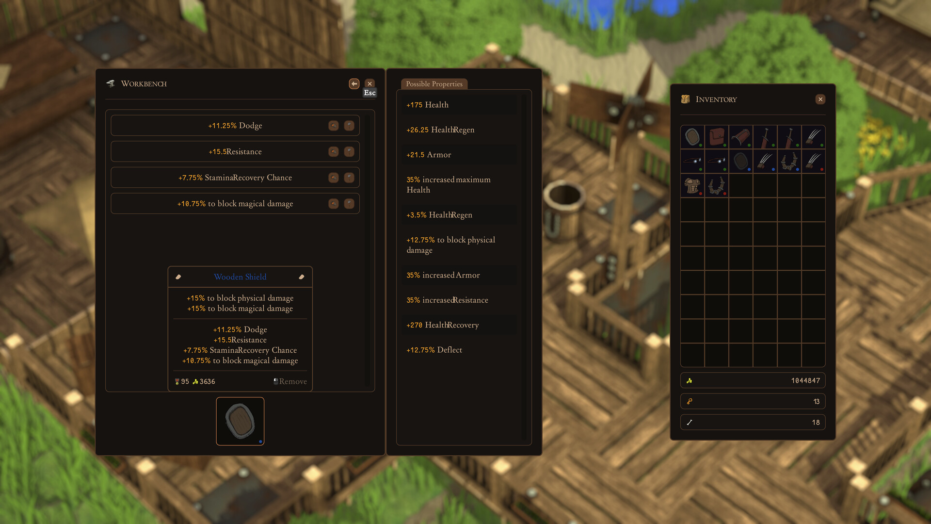 The Workbench item crafting UI.
